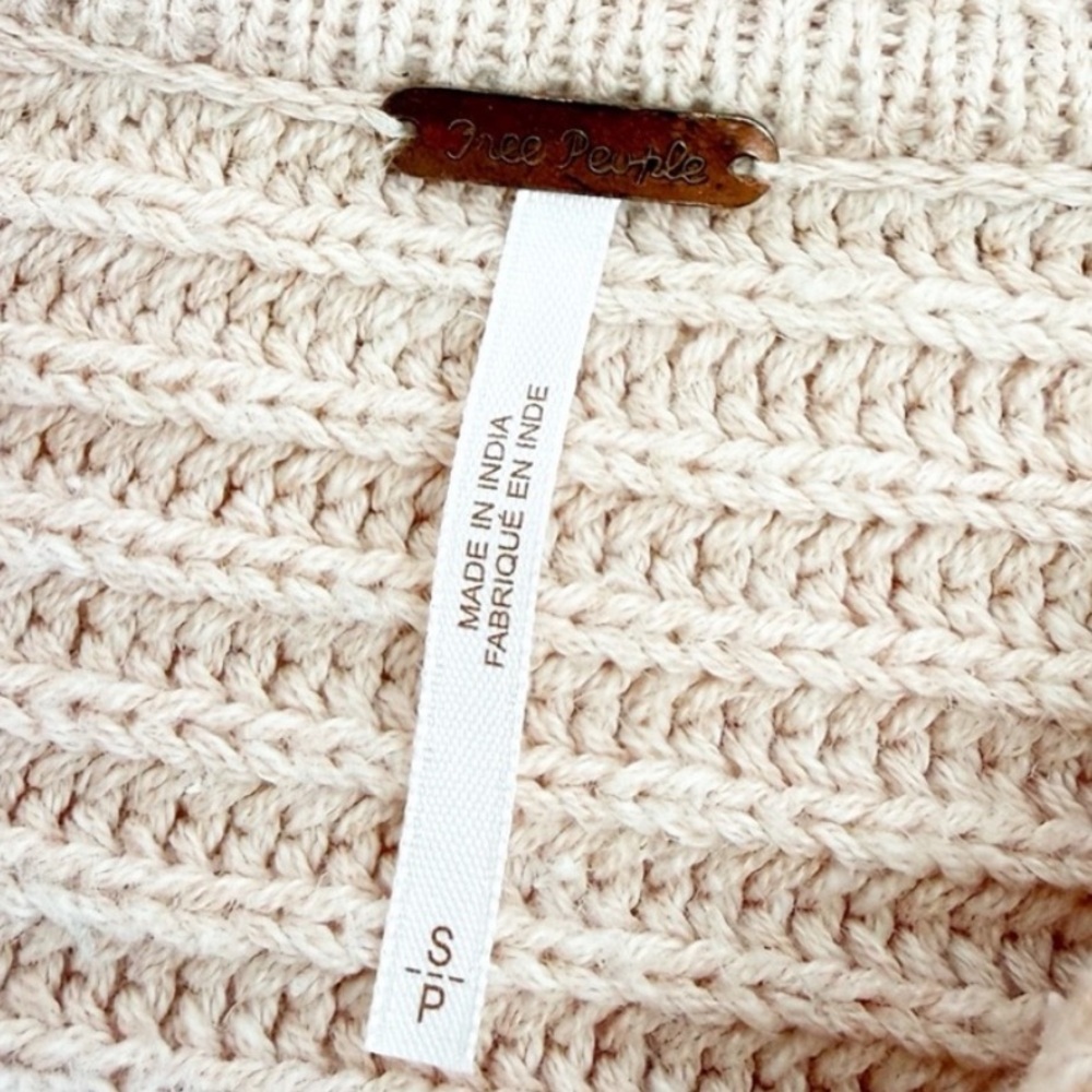 Free People Marlie Pullover Sweater Soft Pink Women’s Small Oversized Rib Knit - Picture 5 of 14